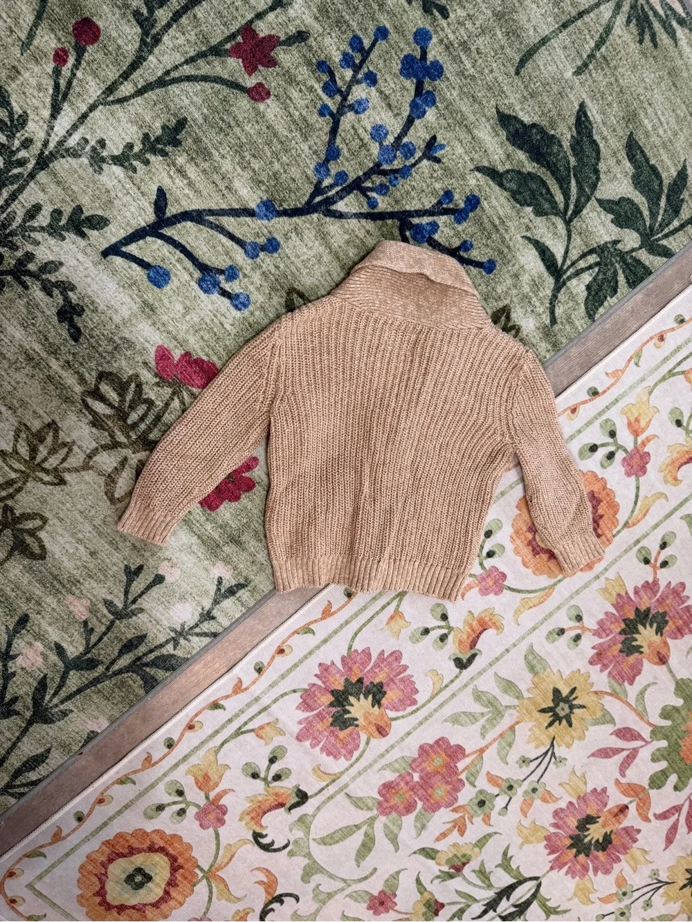 New OshKosh B'gosh Shawl Collar Knit Cardigan in Camel Brown 9 Months Baby Boy